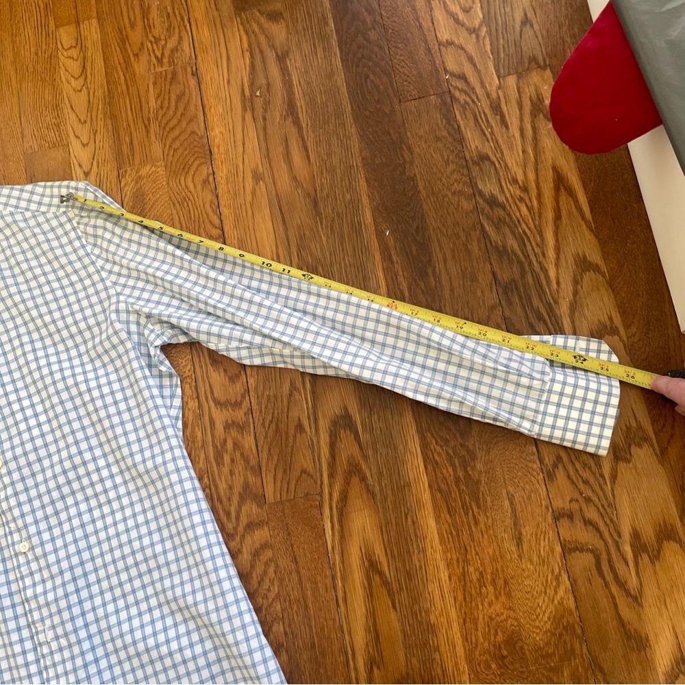 Isaia Blue and White Checkered Dress Shirt - Picture 3 of 5